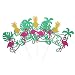 NOLITOY 3PCS Hawaii Luau Cupcake Toppers Dekoracja Hawajskie Tropical Party Cupcake Z Flamingo Pinesapple Lights Do Aloha Summer Party