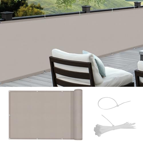 Balkon-Sichtschutz 55 X 550 Cm – Blickdicht, Wasserabweisend, Mit Kabelbindern Zum Einfachen Anbringen