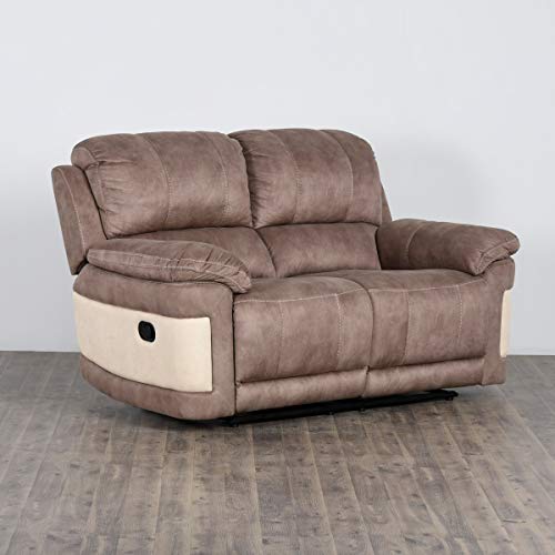Home Centre Dawson Two Seater Recliner - Pebble Brown
