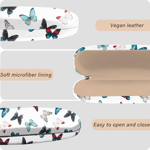 Image of Eyeglasses Case Hard Shell Protective Case for Glasses Eyeglass Box with Cleaning Cloth for Girls Women Cute Aesthetic