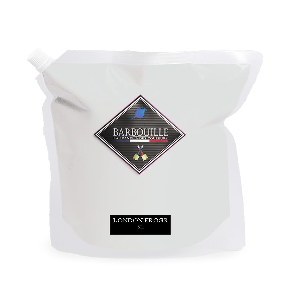 Peinture Acrylique Gris Chaud Clair London Frogs - Aspect Satin - Peinture Mur, Plafond, Boiserie & Balcon - Lessivable - Séchage En 30 min - COV A+ - Fabriquée En France - 5 L - BARBOUILLE