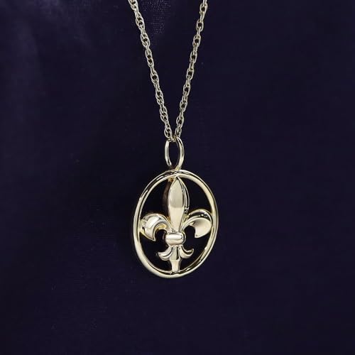 AFFY Fleur-de-lis Pendant Necklace – 14K Gold Over Sterling Silver, Dainty Jewelry Gift for Women, 18" Chain Included3