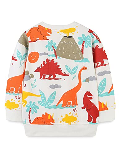 Toddler Boys Crewneck Sweatshirt Pullover Long Sleeve Tops Shirts Pack of 24