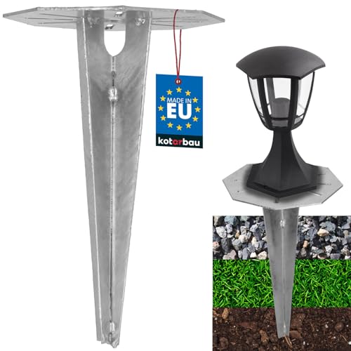 KOTARBAU® Piquet à enfoncer douille à enfoncer pour éclairage de jardin 190 mm acier galvanisé piquet de mise à la terre ancrage au sol ancre de terre support de sol à enfoncer pour lampes de jardin