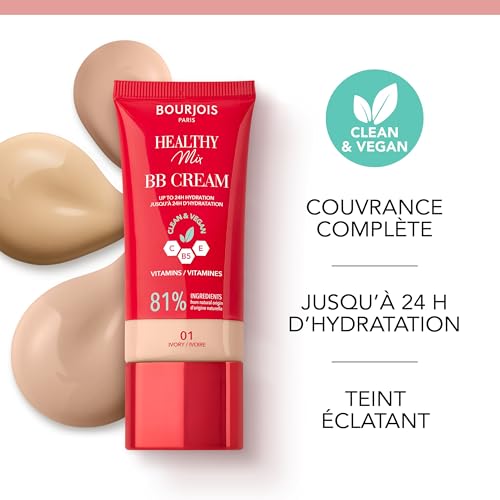 Bb Crème Hydratant Unifiant Teinte Vanille 02 Healthy Mix Bourjois Paris Le Flacon De 30ml - vue 6