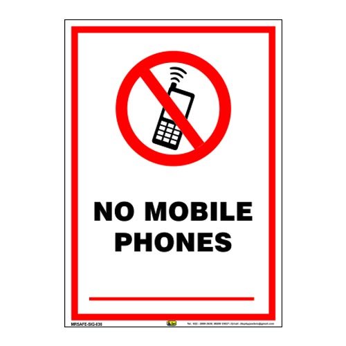 Mr. Safe No Mobile Phones Sign PVC Sticker A5 (5.8 inch X 8.2 inch) (B07BVSV378) Amazon Price History, Amazon Price Tracker