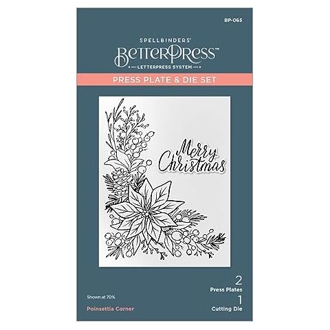 Spellbinders Poinsettia Corner Press Plate & Die Set Cover