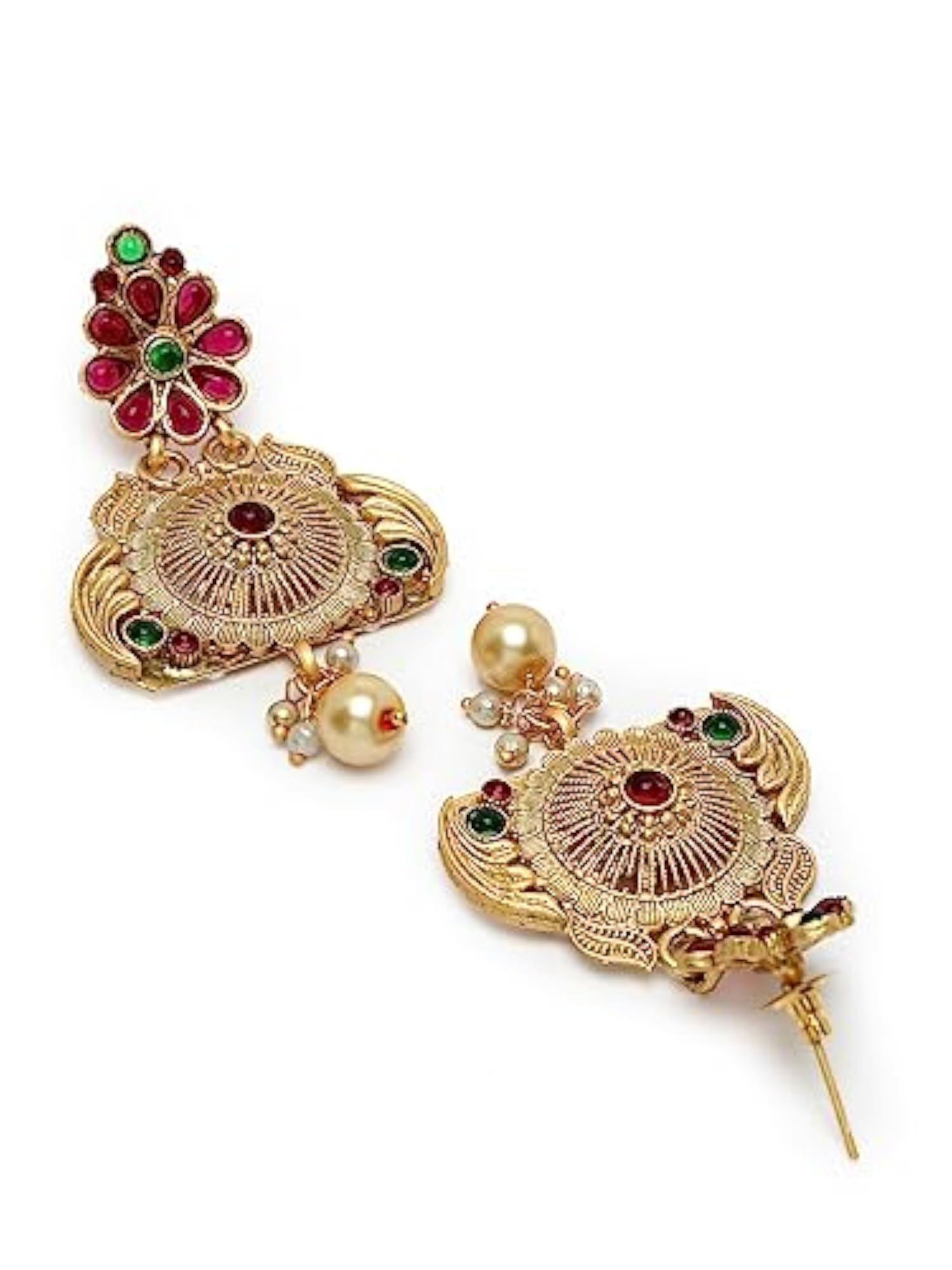 Kundan Studded Rani Haar Necklace Set with Earrings