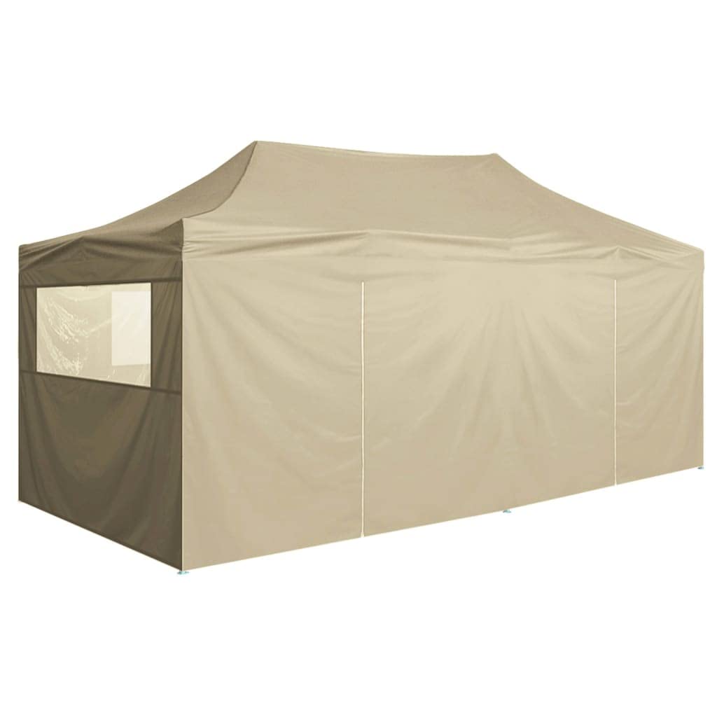Lechnical Gazebo Pieghevole Gazebo da Giardino Tendone per Feste Tenda da Spiaggia Gazebo da Giardino Gazebo Professionale Pieghevole con 4 Pareti 3x6m Acciaio Crema