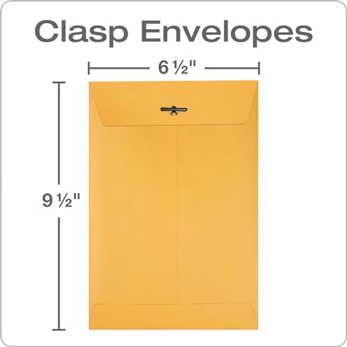 Quality Park Clasp Envelopes, 6.5 x 9.5 Inch Brown Kraft Catalog Envelopes, for Mailing Small Business Papers, Gummed Closure, Box of 100 (QUA37863) - Thumbnail 2