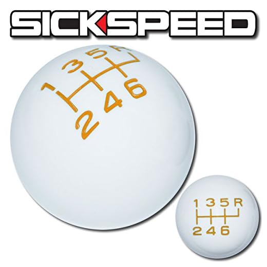 White/Yellow Vintage Shift Knob 6 Speed Short Throw Shifter Selector 10X1.5 K13 for Dodge Ram 2500