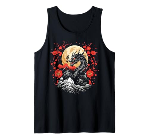 Aesthetic Dragon Japan Style Asian Japanese Dragon Tank Top