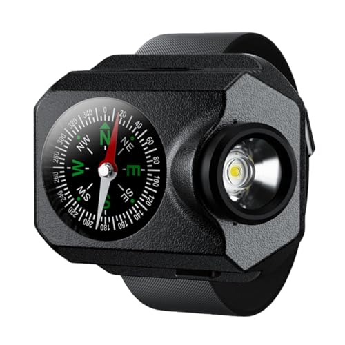 Pzuryhg Armbanduhr mit Taschenlampe, -LED-Armbanduhr, Taschenlampe, wiederaufladbar, für Outdoor, Laufen, Camping