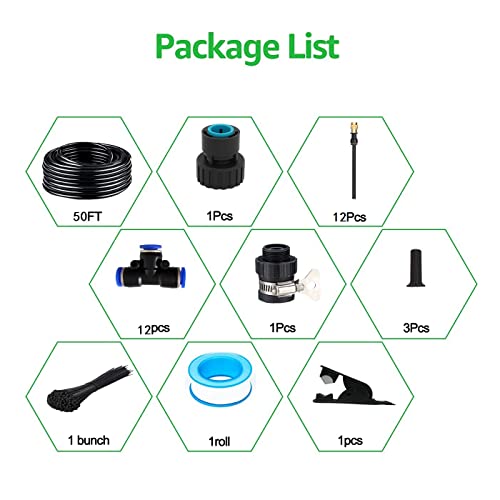 New-Quick-Connector-Drip-Irrigation-KitsAutomatic-Irrigation-System-With-Replaceable-360-degree-Bending-Dropperatomizing-Copper-Nozzle-For-Watering-System-For-Garden-Plant-Lawn-PatioCopper-Nozzle