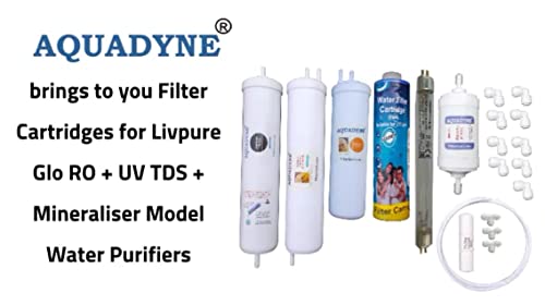 Image of AQUADYNE Ro Service Filter Kit For Livpure Glo Ro + Uv Water Purifier,Blue&White