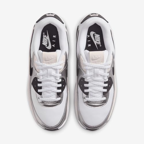 Nike Air Max 90 LV8 Women's Shoes (IB0170-100, White/Phantom/Metallic Silver/Black)4