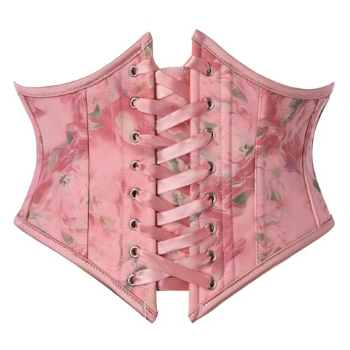 Image of Scarlet Darkness Corset Belt for Women Floral Lace Up Boned Underbust Corset Waist Belts