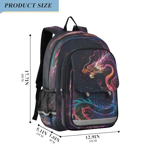 Sac à dos ordinateur portable enfants Dragon Magic grand compartiment pour collégien lycéen B376 - 4