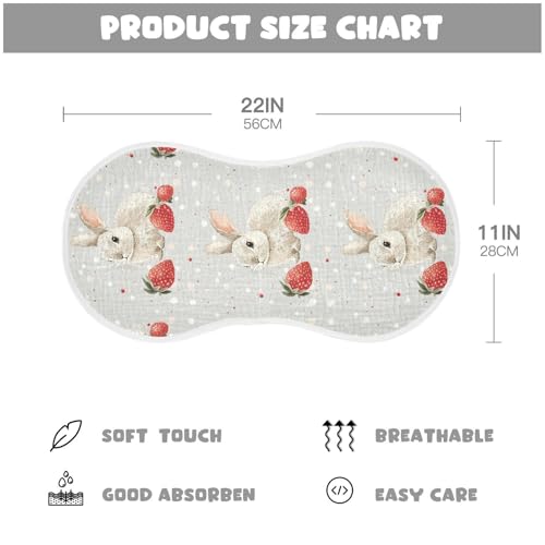 vvfelixl Baby Burp Cloths Rabbit Strawberries Baby Newborn Cotton Burping Cloths Set Babys Washcloths 4 Pack2