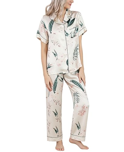 Pyjama 100% soie ensemble capri élégant pour une douceur nocturne absolue