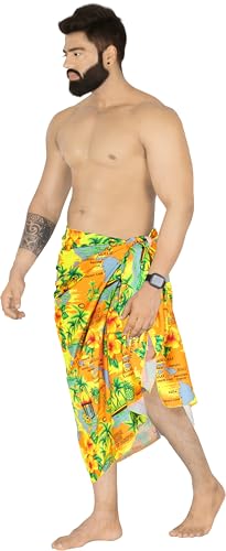 LA LEELA Men's Sarong Bath Pareo Wrap3