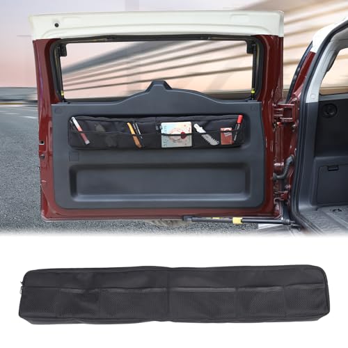 Aunginsy Car Trunk Organizer Compatible with Toyota FJ Cruiser 2007-2024 Rear Tailgate Storage Bag Organizer Back Door Panel Storage Pockets Box Multi-Compartment Oxford Cloth Expansion Accessories