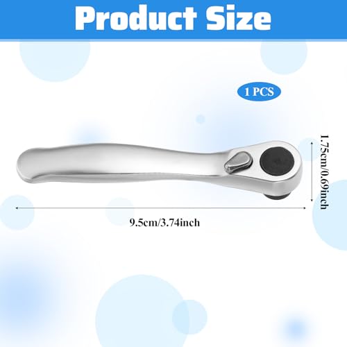 Image of 1 /4 Inch Drive Micro Ratcheting Bit Driver, Mini Ratchet 72-Tooth Ratchet Screwdriver, 1 /4 Hex Ratchet 90 Degree Right Angle Close Quarters Pocket Angled Screwdriver for Tight Spaces