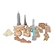 JTLB 17-teiliges Miniatur-Gebäude, Wahrzeichen der globalen Stadt, ägyptische Pyramiden-Modellbausatz, Weltstadt-Figuren, pädagogisches und dekoratives Spielzeug für Kinder und Sammler