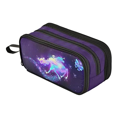 Fustylead Unicorn and Butterfly Pencil Pen Case Stationery Bag Cover