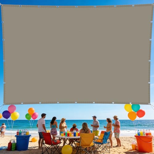 Toile rectangulaire 180x500 idéale pour l'aménagement d'un patio moderne couleur taupe - 2