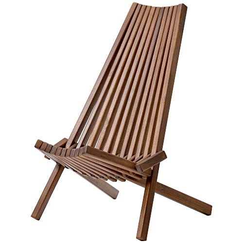 Patio Natural Lounge Chairs Outdoor Folding Wood Chair, Foldable Low Profile Acacia Wood Lounge Chair Perfect For Patio Garden Deck - 21.5 X 30 X 33 Inches #TOP9