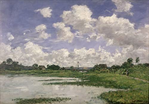 Affiche de paysage pour décoration mural de salon, la Touques par Eugène Boudin en 60x90