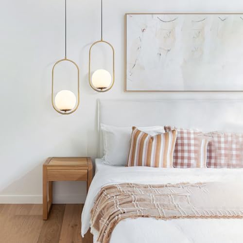 Lámpara de techo minimalista de una luz con globo de cristal para comedor moderno 6