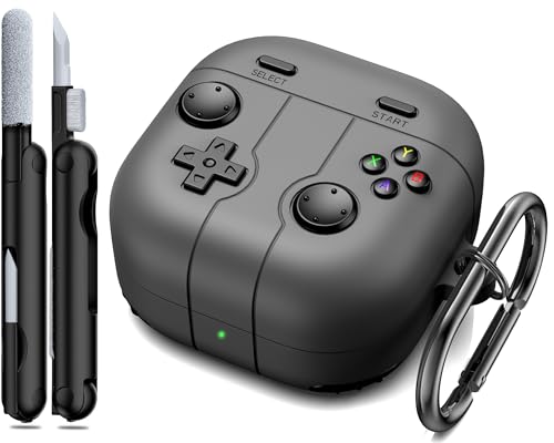 R-fun für Neue Samsung Galaxy Buds 4/4 Pro Silikonhülle kompatibel mit Samsung Galaxy Buds 4 Kopfhörern Gaming-Konsole-Design Dunkelgrau