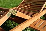 ASS 2X Hochwertige Teak Sonnenliege Gartenliege Strandliege Liegestuhl Holzliege Holz sehr robust - 3
