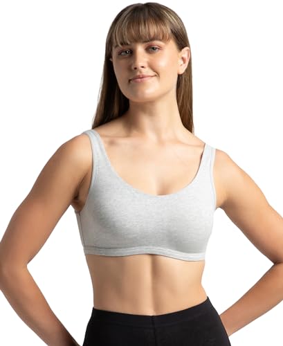 Image of Jockey 1550 Women's Super Combed Cotton Elastane Stretch Slip On Crop Top with Stay Fresh Treatment Bra