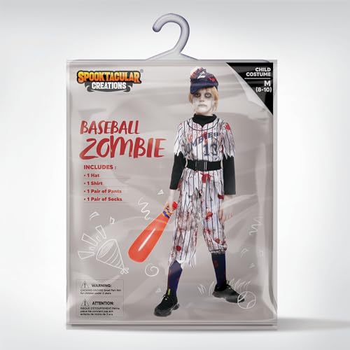 Disfraz completo de jugador de béisbol zombi para niños miniatura 6