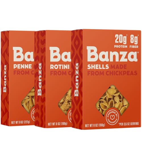 Banza Banza Chickpea Pasta, Variety Pack (1 Penne/1 Rotini/1 Shel...