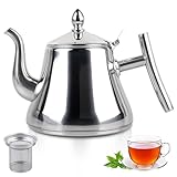 Capacité Optimale : Avec un volume d'un litre, la theiere avec infuseur offre suffisamment d'espace pour le thé. Le filtre atteint le fond, permettant ainsi une infusion optimale même pour de petites quantités de thé