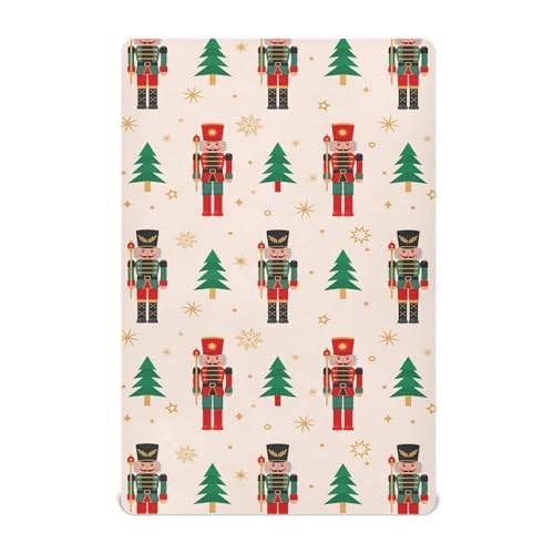 Image of SDMKA Christmas Nutcracker Crib Sheets for Boys Girls - Portable Microfiber Fitted Crib Sheet for Standard Crib and Toddler Mattress, Soft & Breathable, 28x52 Inch