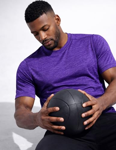 Image of 5 Pack Men's Active Quick Dry Crew Neck T Shirts | Athletic Running Gym Workout Short Sleeve Tee Tops Bulk