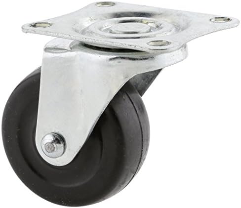 Steelex D2622 Rueda giratoria de placa de goma de 2 pulgadas, 65 libras, color negro