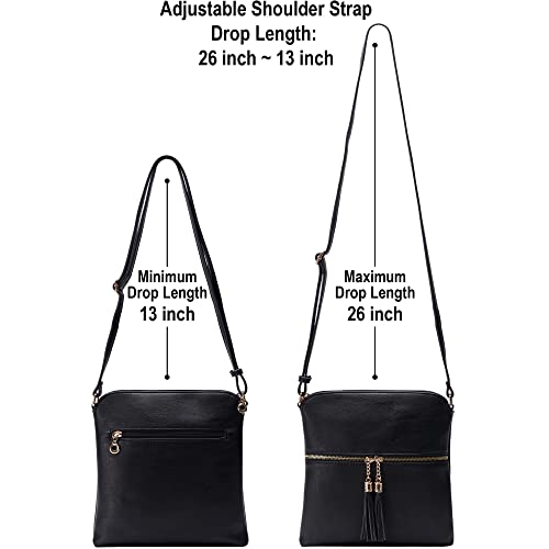 Image of Solene Womens Lightweight Medium Crossbody Purse with Tassel, Perfect Size Crossbody Bags for Daily Use, travel