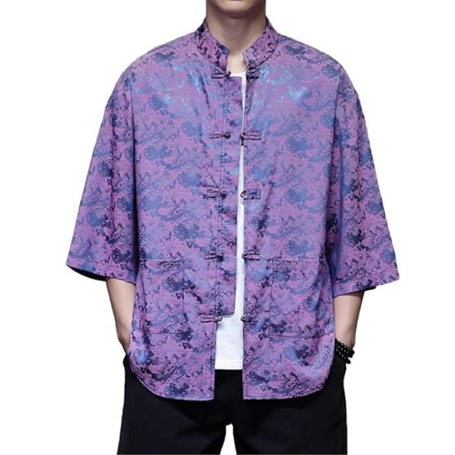 Chemise style chinois homme anti-transpiration en soie glacée