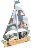 Segelboot Geschenk personalisiert - Foto Geschenk Holzbild opt. mit Sockel - Segeln Geschenke, Maritime Deko, Segelyacht, Segelboot Geschenke, Geschenkidee für Segler und Bootsfahrer