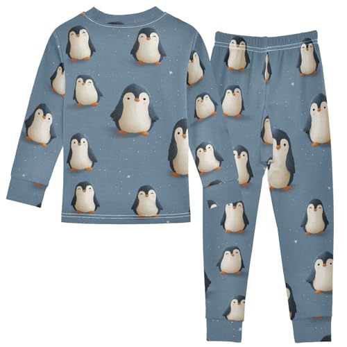 Pajama Sets Long Sleeve Cute Penguins on Ice Soft Comfy Sleepwear 2 Piece PJS 3-8T3