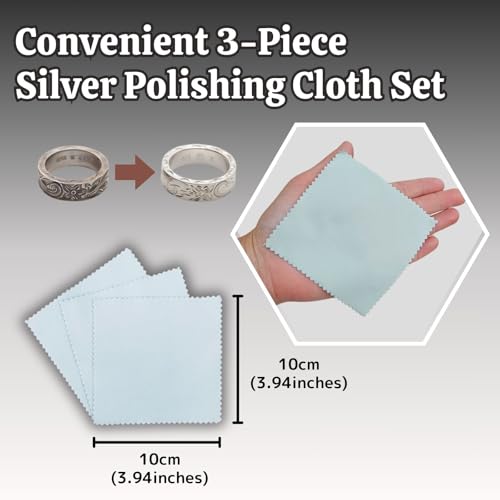 Art Clay Silver 50g, Syringe Type 10g (with 3 Tips) & Set of 3 Polishing Cloths A-0275,A-0281