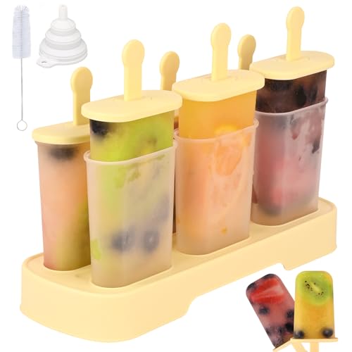 WMKGG Popsicles Molds Set, 6 PCS Ice Pop Mold,Homemade Ice