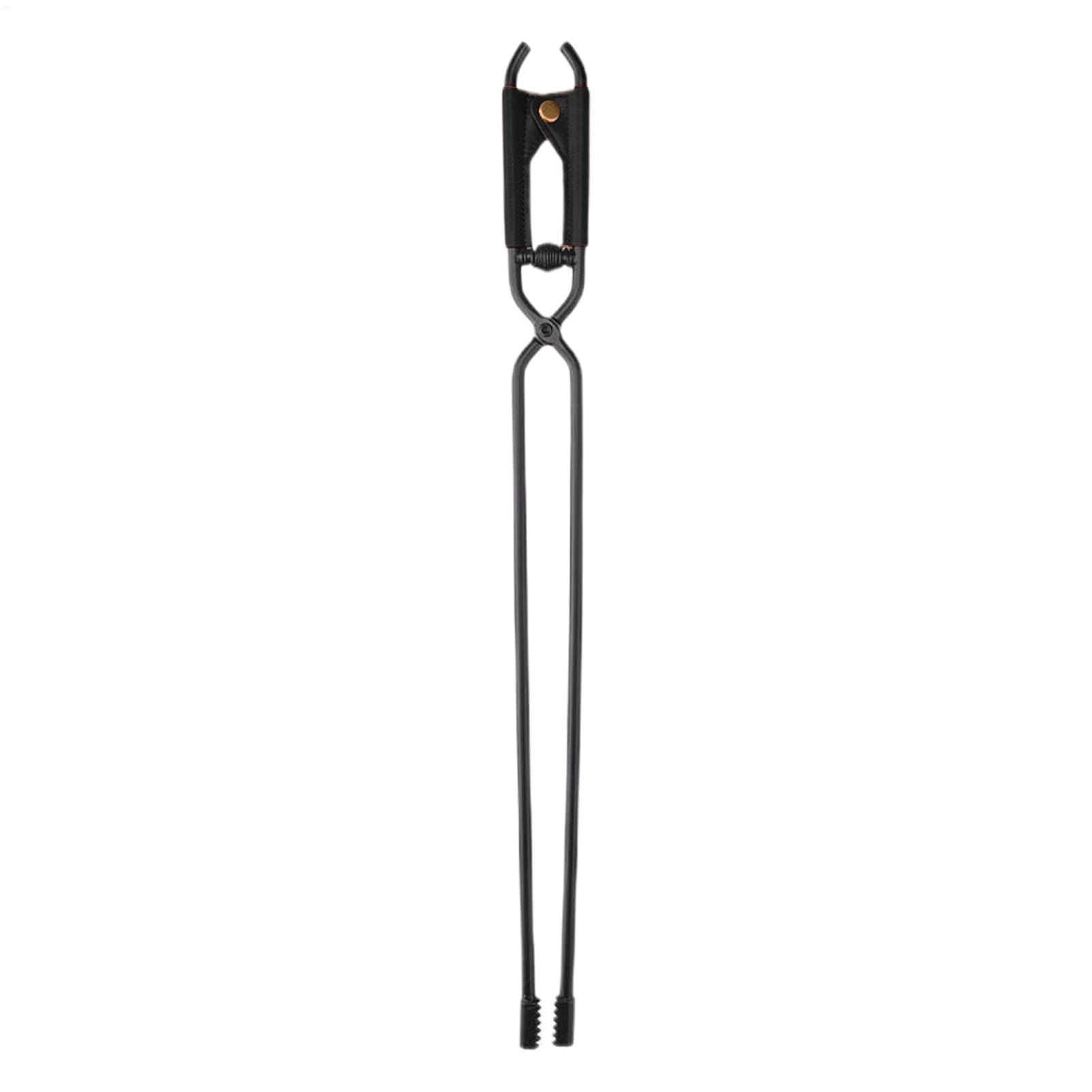 Pinzas de leña en metal forjado de alta resistencia para chimenea doméstica de 44cm