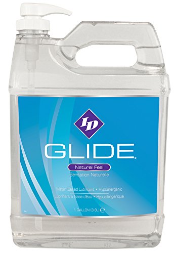 ID Lubricants Glide 128 Fl Oz Natural Feel Water-Based Personal Lubricant, Clear, 128 Oz